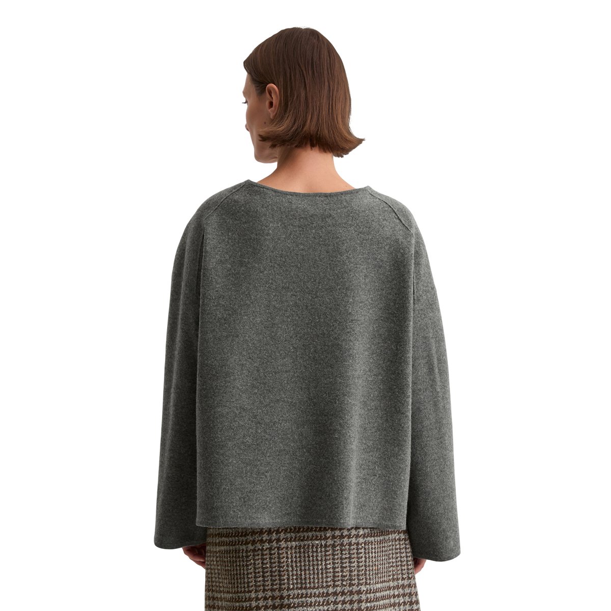 Pull en vrac en laine bouillie gris foncé, MARC O'POLO