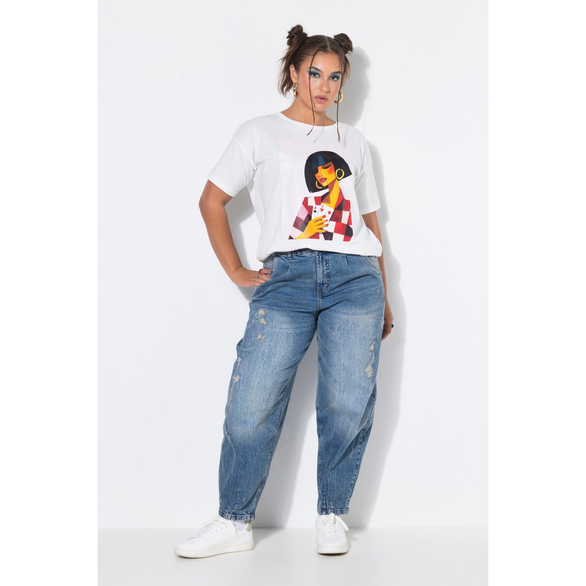 T-shirt oversize, imprimé mannequin blanc cassé, STUDIO UNTOLD