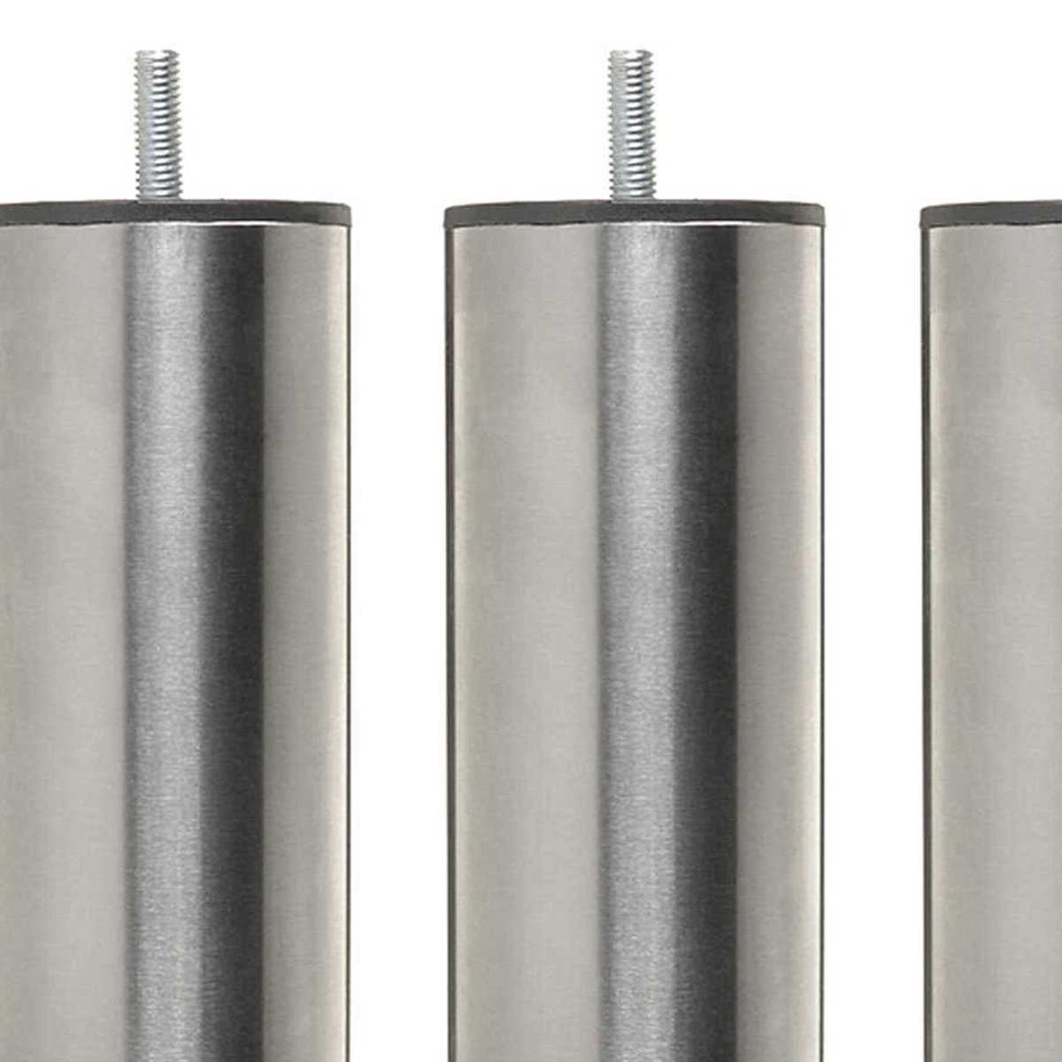 Pied cylindrique inox (lot de 4) gris, SOMEO