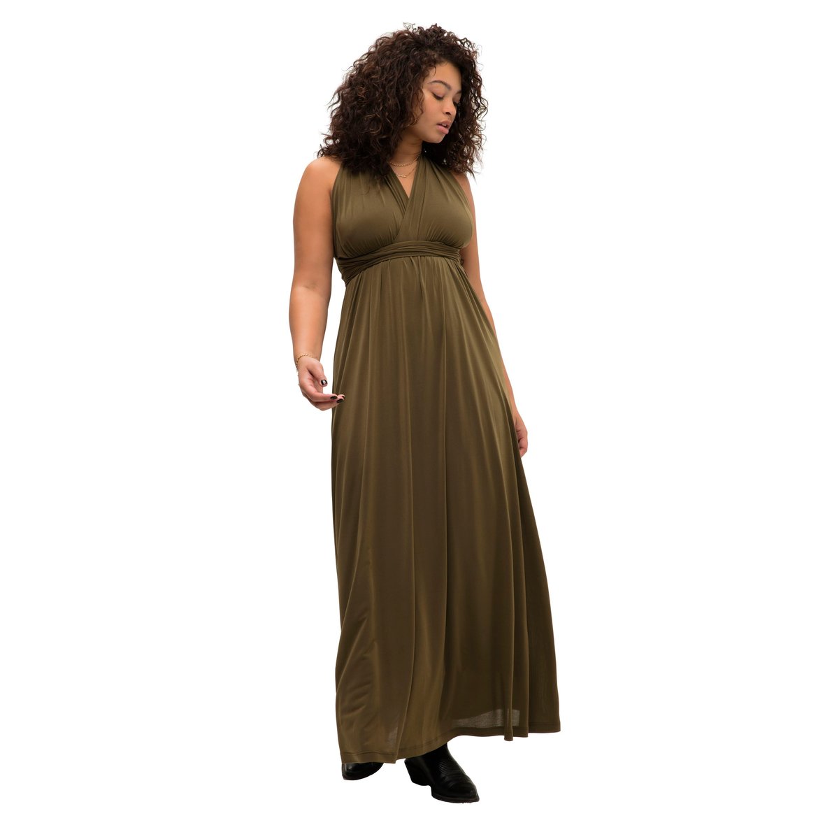 Robe portefeuille en jersey kaki, STUDIO UNTOLD