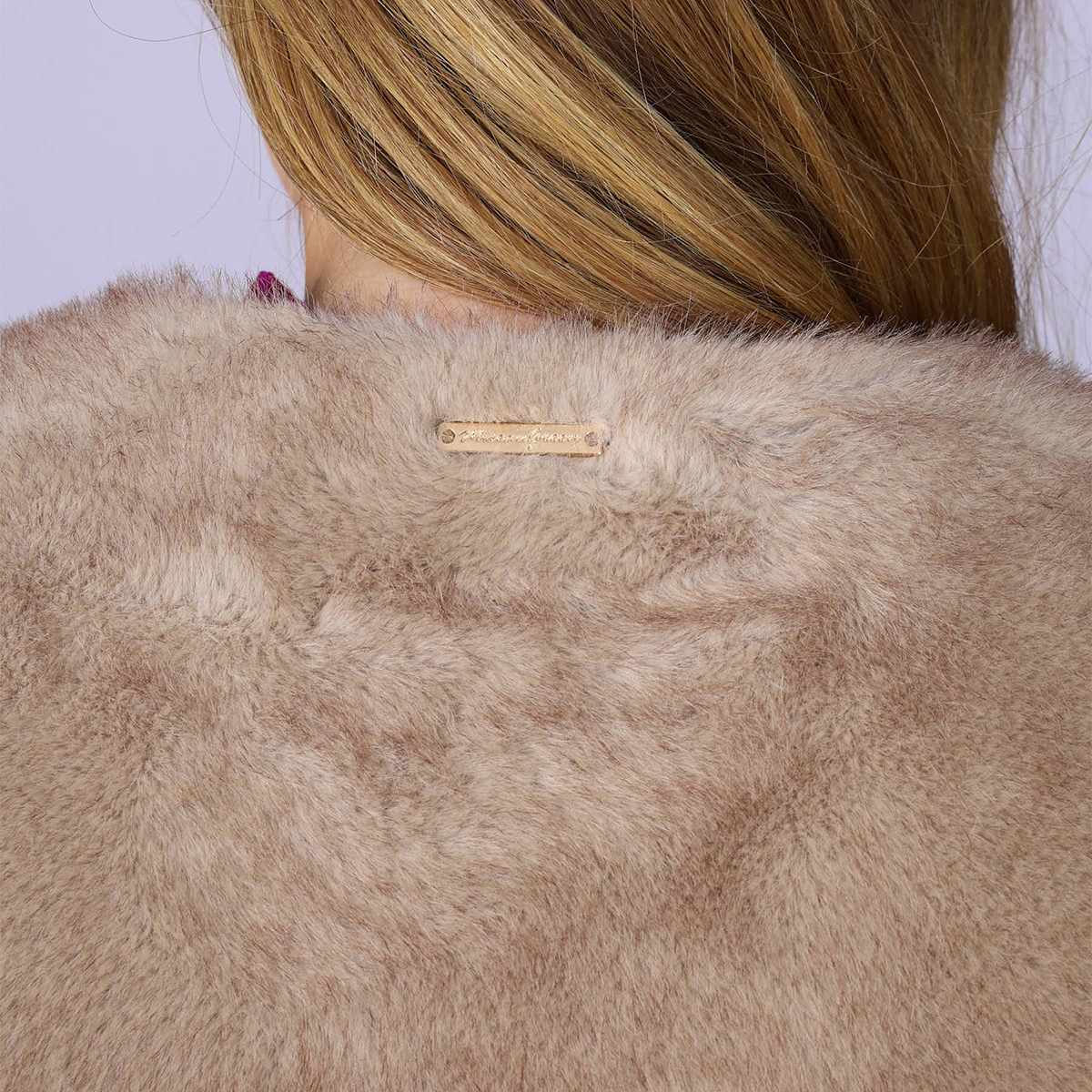 Gilet imitation fourrure taupe, MISE AU GREEN