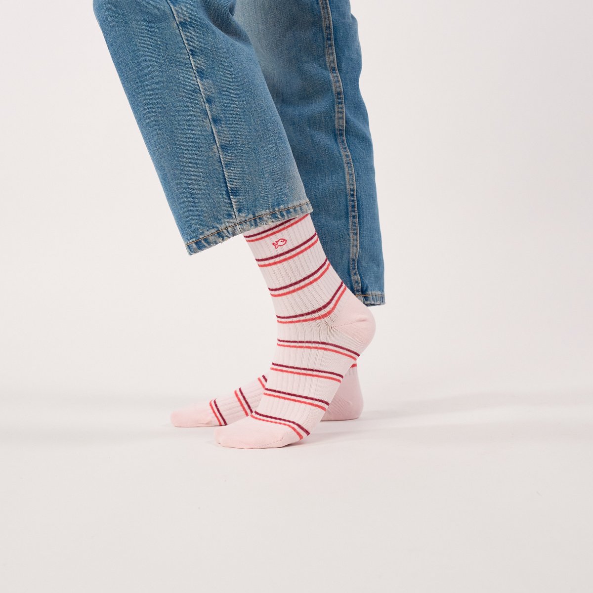 Chaussettes en coton peigné RAYEES rose, BILLYBELT