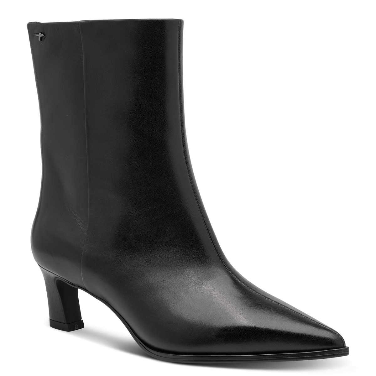 Bottine en cuir noir cuir, TAMARIS