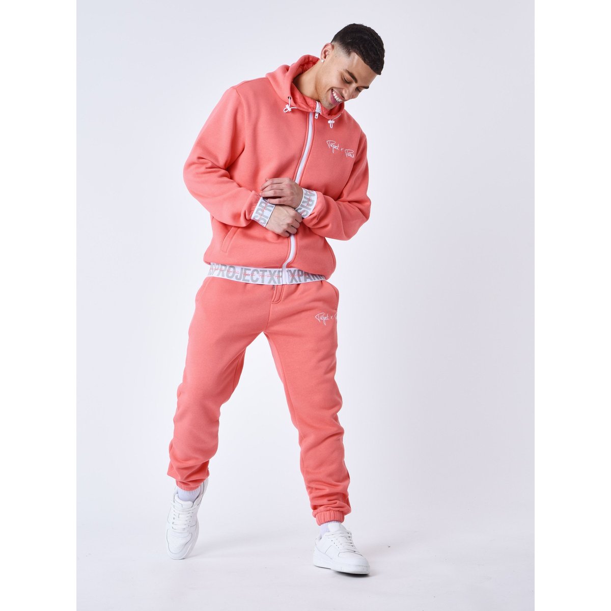 Bas de jogging Bande élastique logotée rose corail, PROJECT X