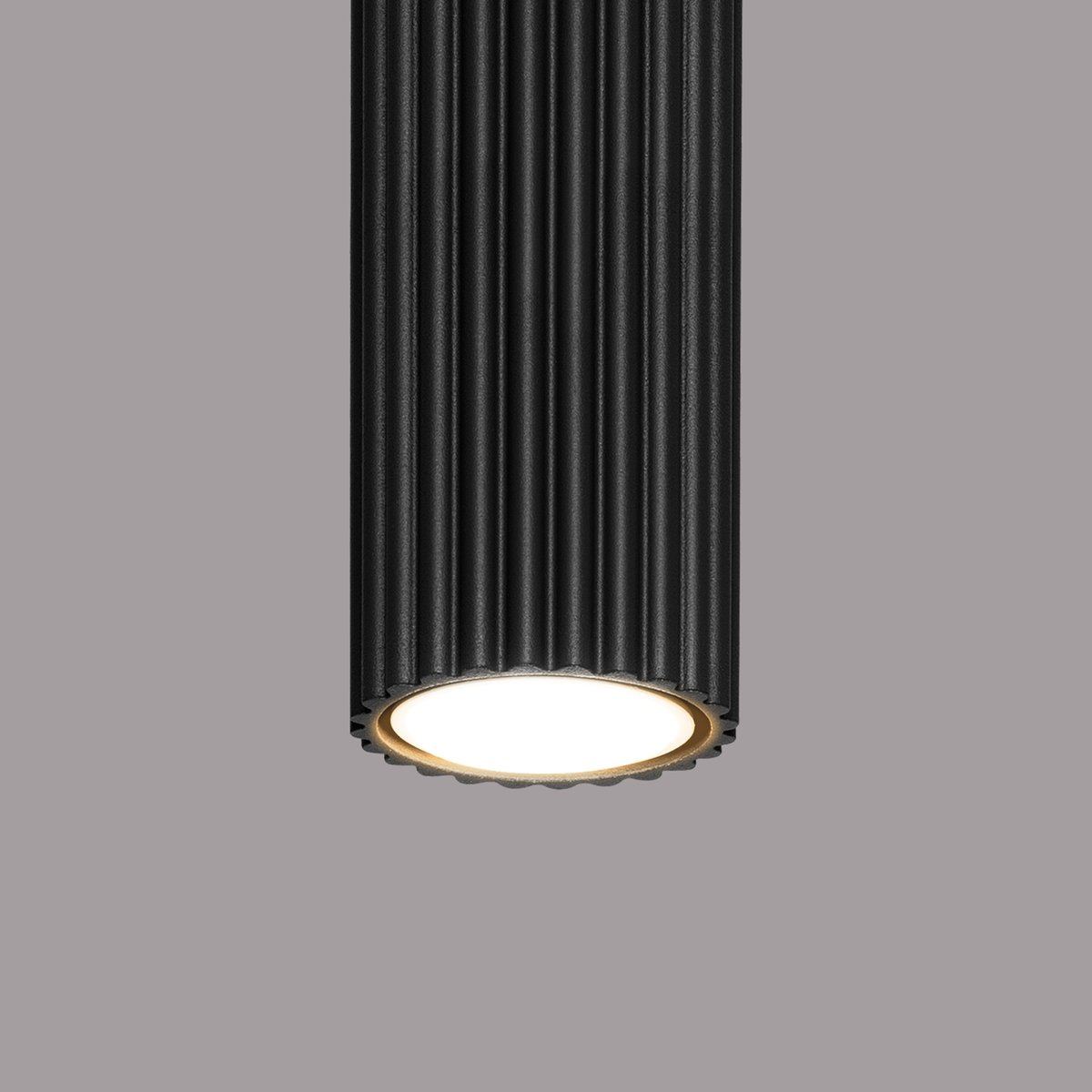 Plafonnier Aluminium Noir GU10 1 Karbon 30 noir, EDEN
