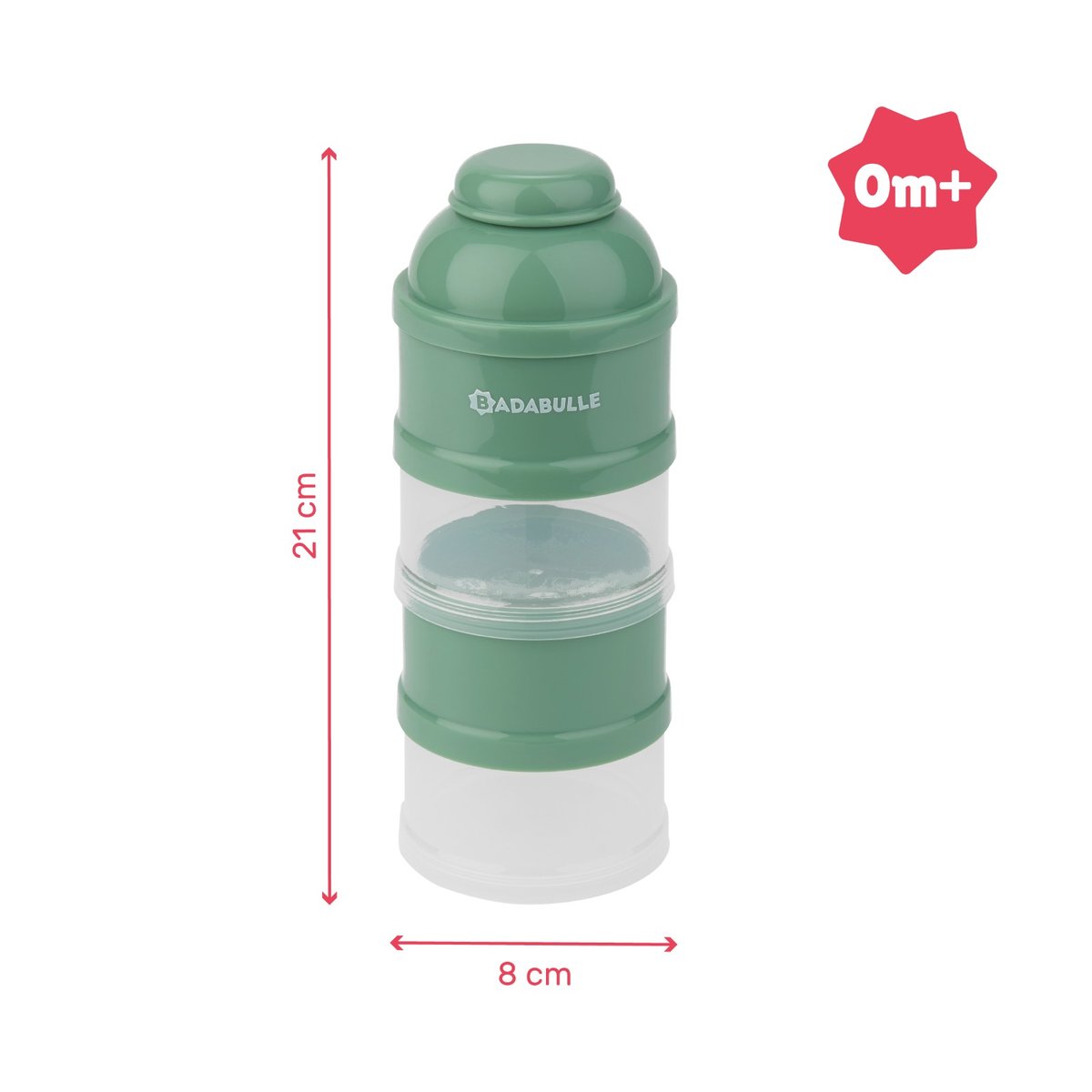 Boîte doseuse de lait en poudre bébé vert, BADABULLE
