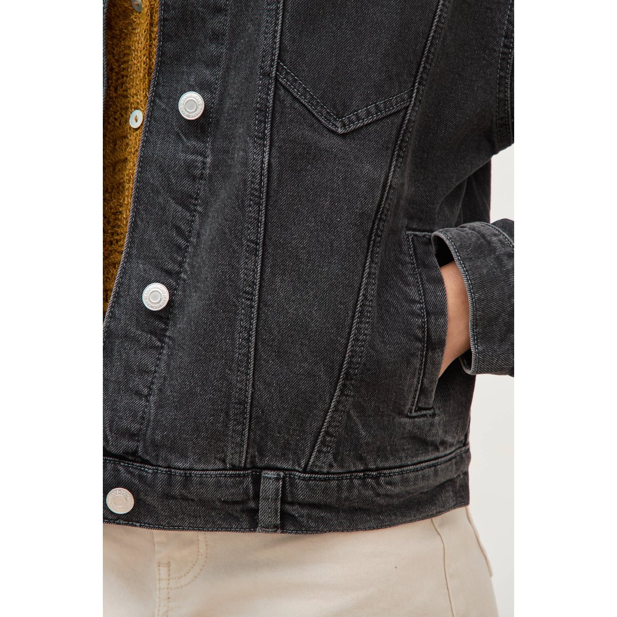 Veste oversize en jean denim gris, BONOBO
