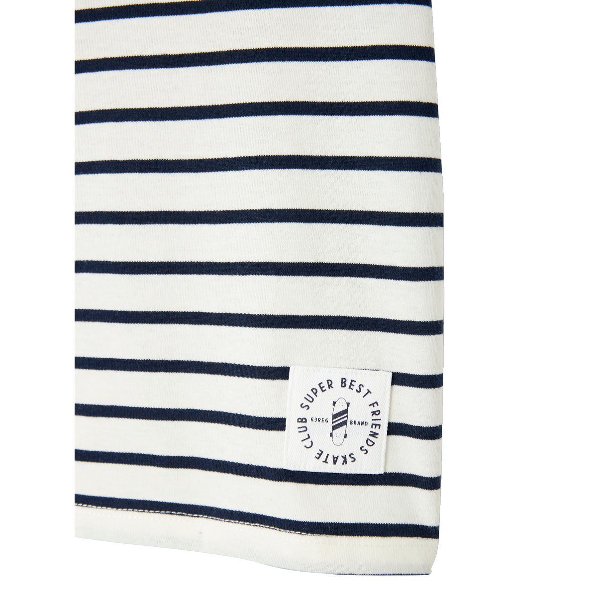 T-shirt rayé manches courtes dark bleu indigo rayé, VERTBAUDET