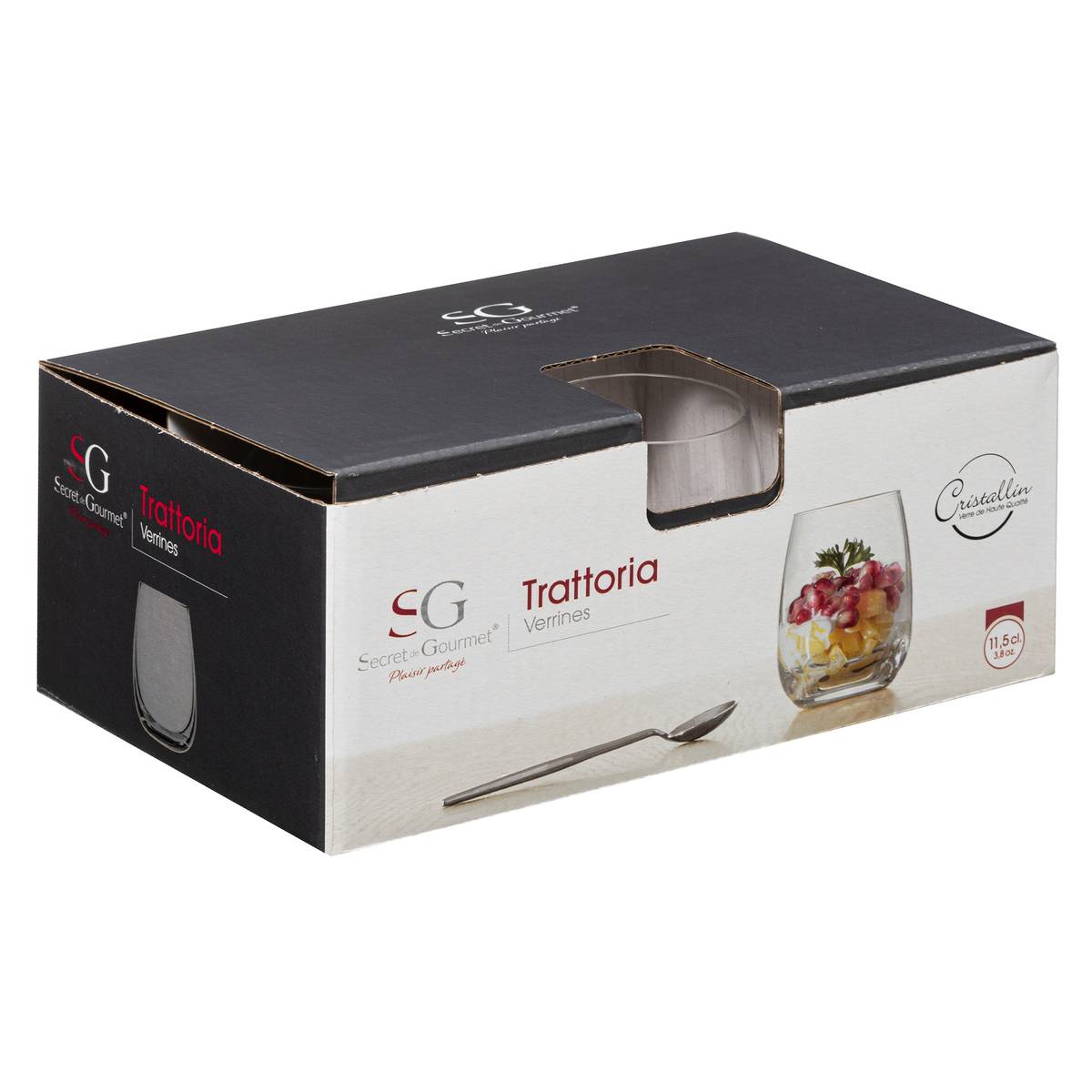 Lot de 6 verrines en verre TRATTORIA transparent, SECRET DE GOURMET