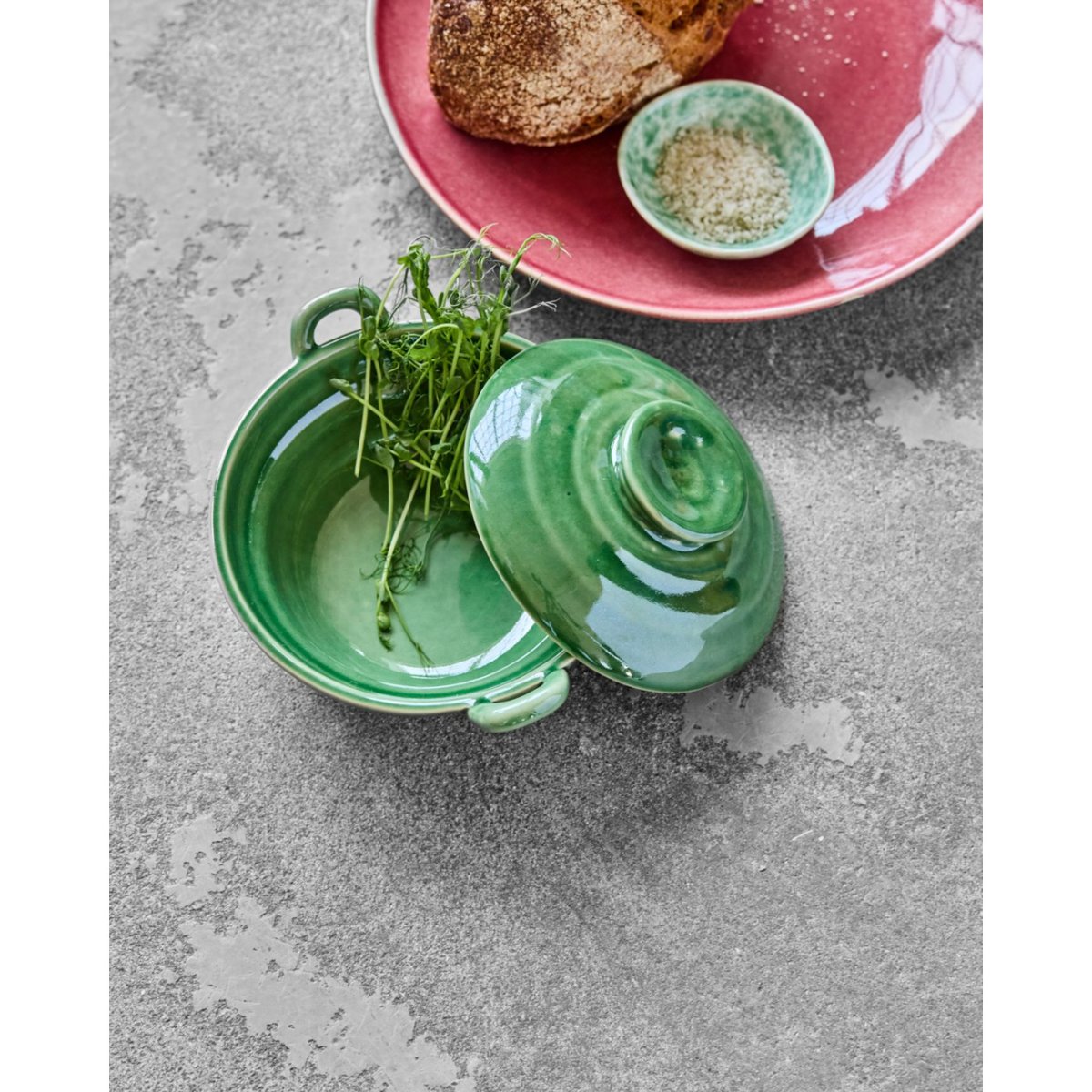 Plat avec couvercle Diva vert, HOUSE DOCTOR