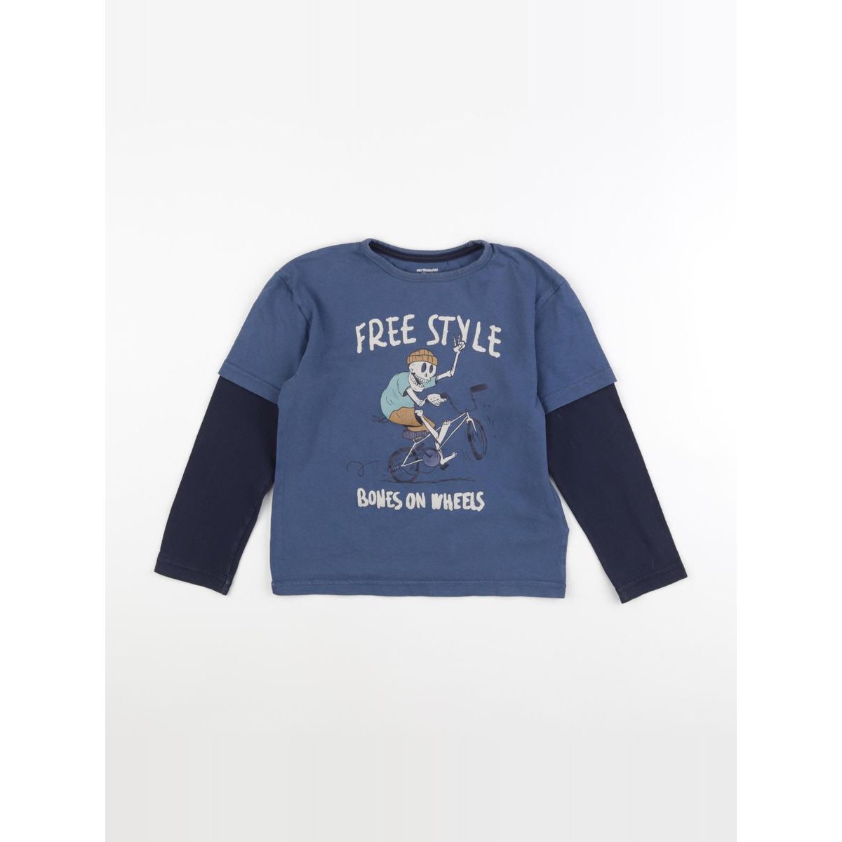 Tee-shirt - Etat satisfaisant bleu, VERTBAUDET