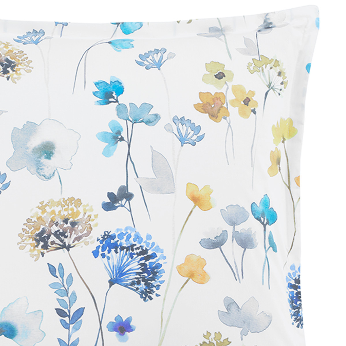 Parure housse de couette percale avec 2 taies 50x70 cm AGATHA aqua sea, SENSEI MAISON