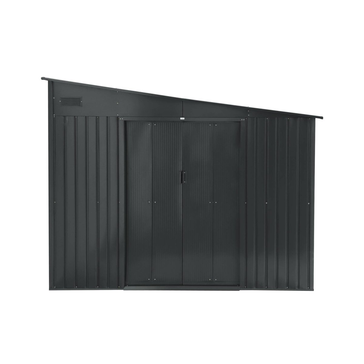 Abri de jardin adossable métal 8,96m² avec kit d'ancrage ORNAY anthracite, SWEEEK