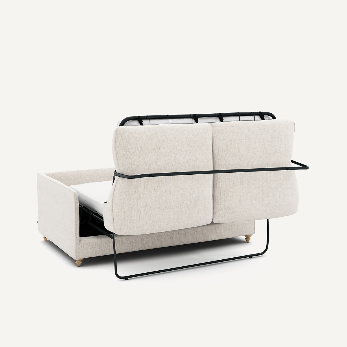 Canapé compact convertible 3 places, en toile jaspée, LAZARE naturel, AM.PM