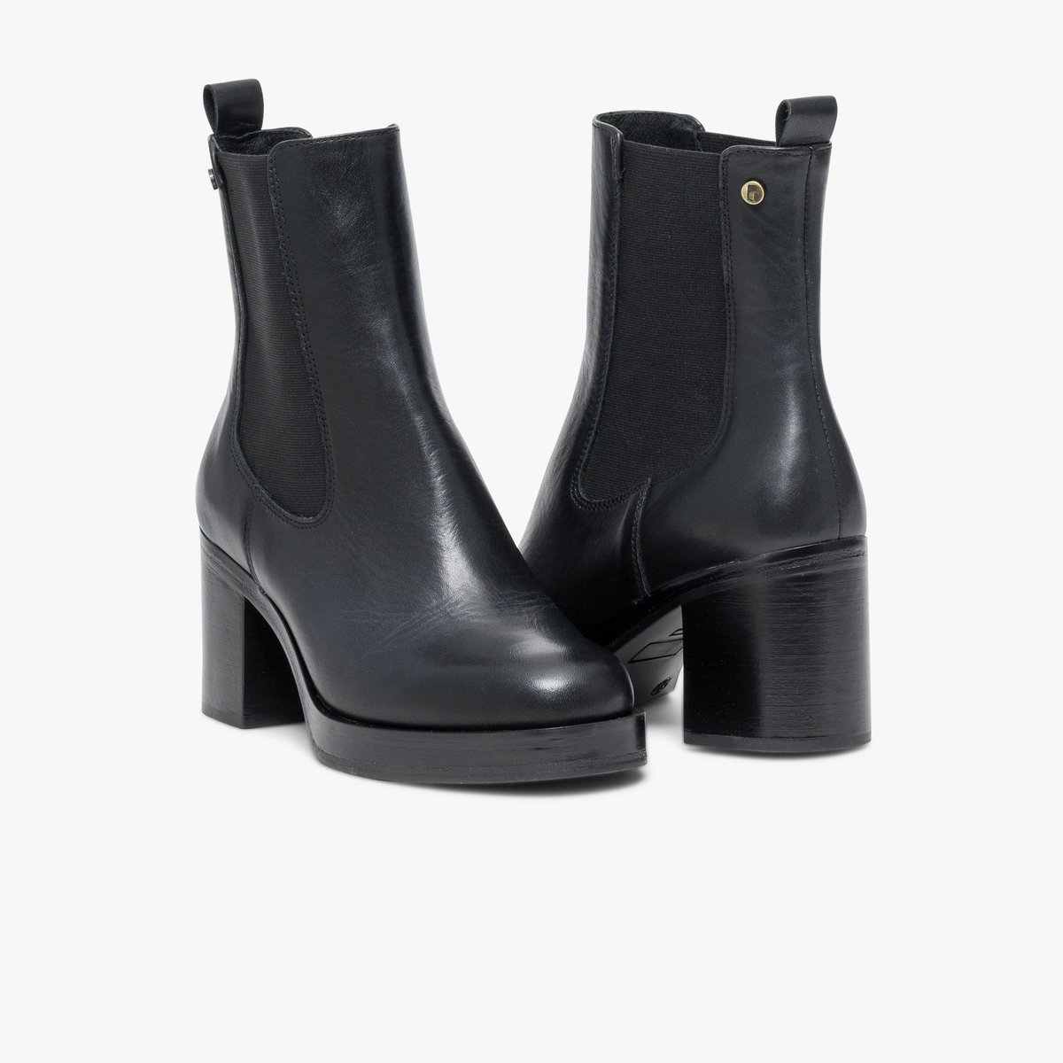 Boots À Talon en cuir ELEA leopard chocolat, BOCAGE