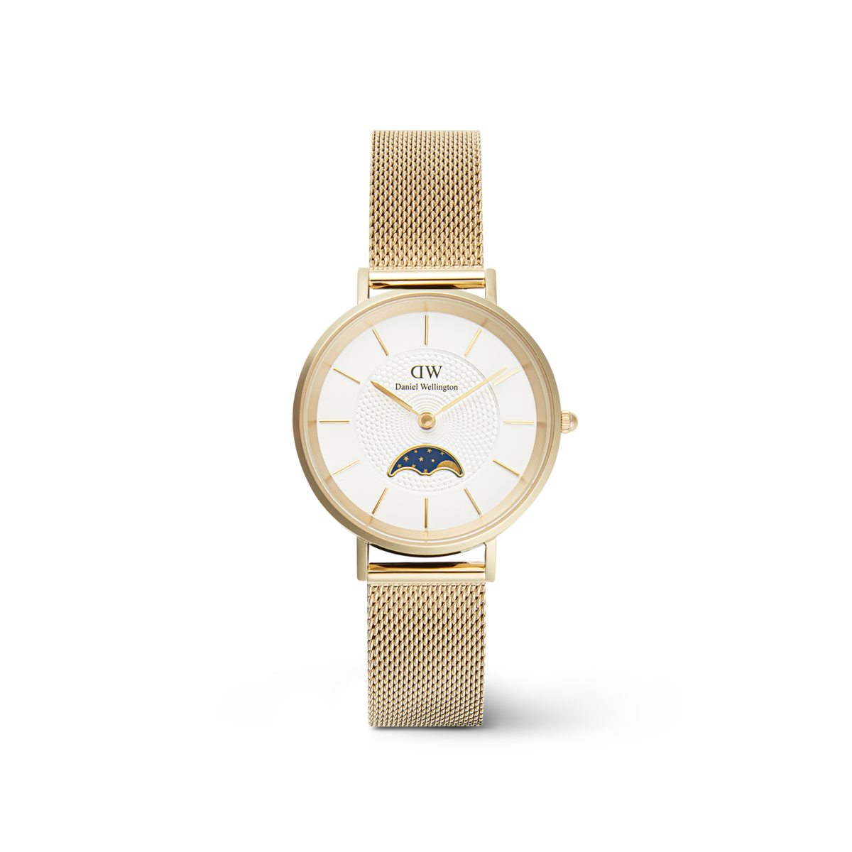 Montre Analogique PETITE MOONPHASE doré blanc doré, DANIEL WELLINGTON
