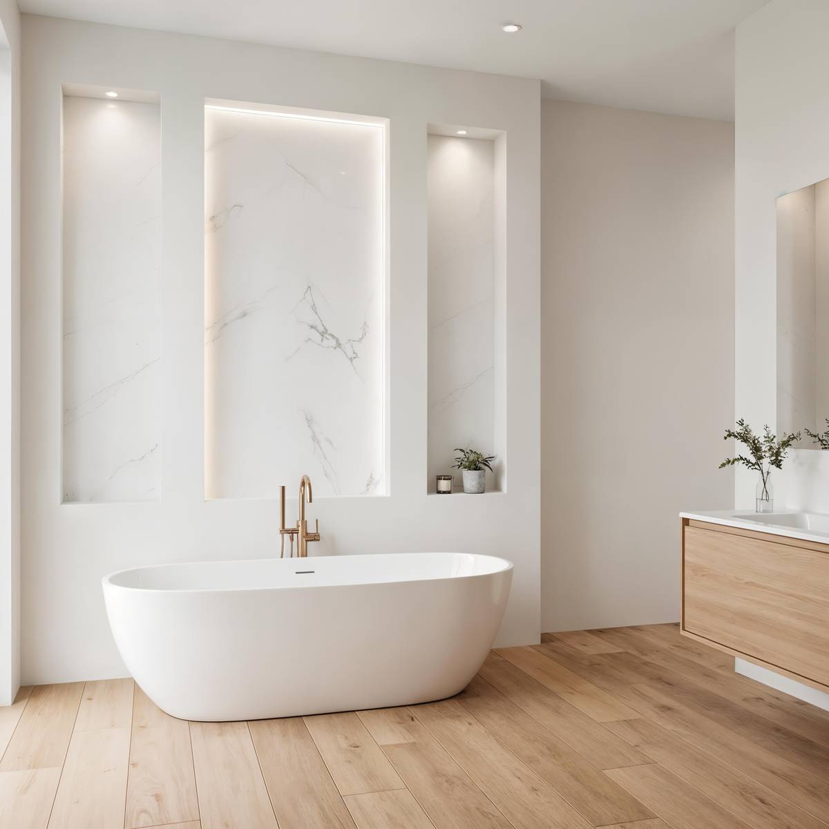 Panneau décoratif mural BANO blanc, ATMOSPHERA