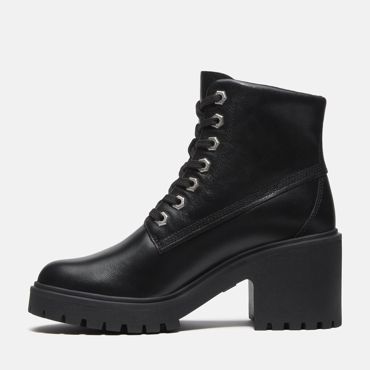 Stiefeletten mit Absatz, aus Leder, STONE HEIGHTS MIS LACE schwarz, TIMBERLAND