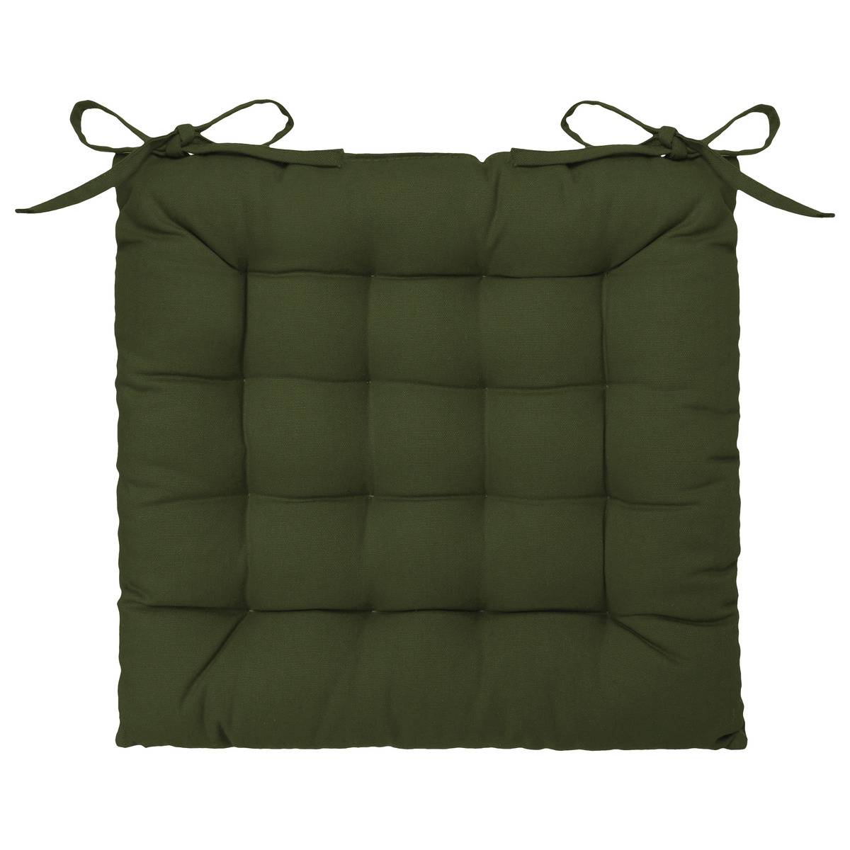 Galette de chaise ANJALI vert kaki, ATMOSPHERA