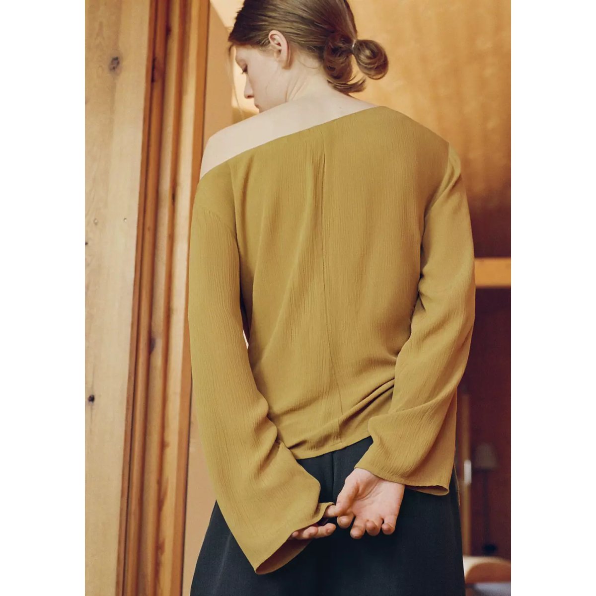 Blouse asymétrique gaze jaune, MANGO TEEN