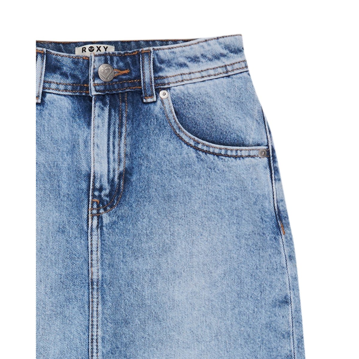 Jupe en jean de longueur midi GLOSSY CANDY. bleu beau blue, ROXY
