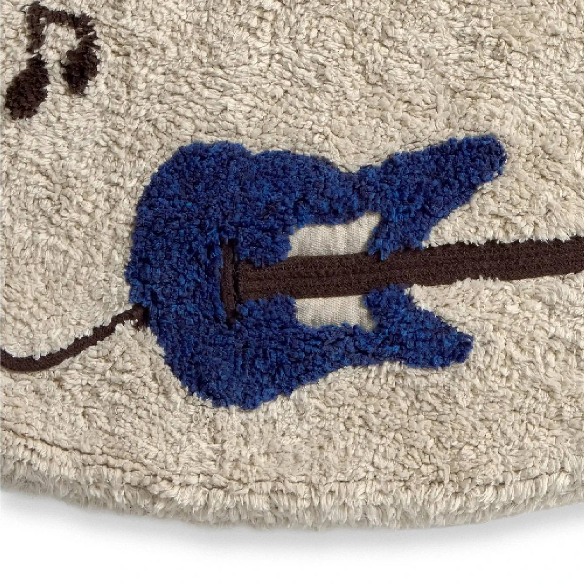 Tapis lavable Musique MUSIC STUDIO ocre, grain de café, naturel, gris foncé, LORENA CANALS