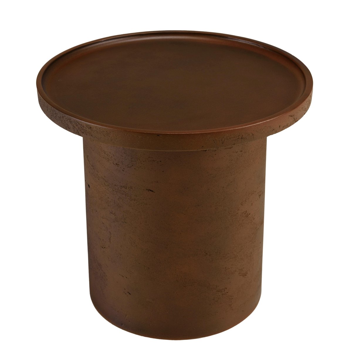 Table d'appoint ronde en béton marron D36cm CALVI marron, PIER IMPORT