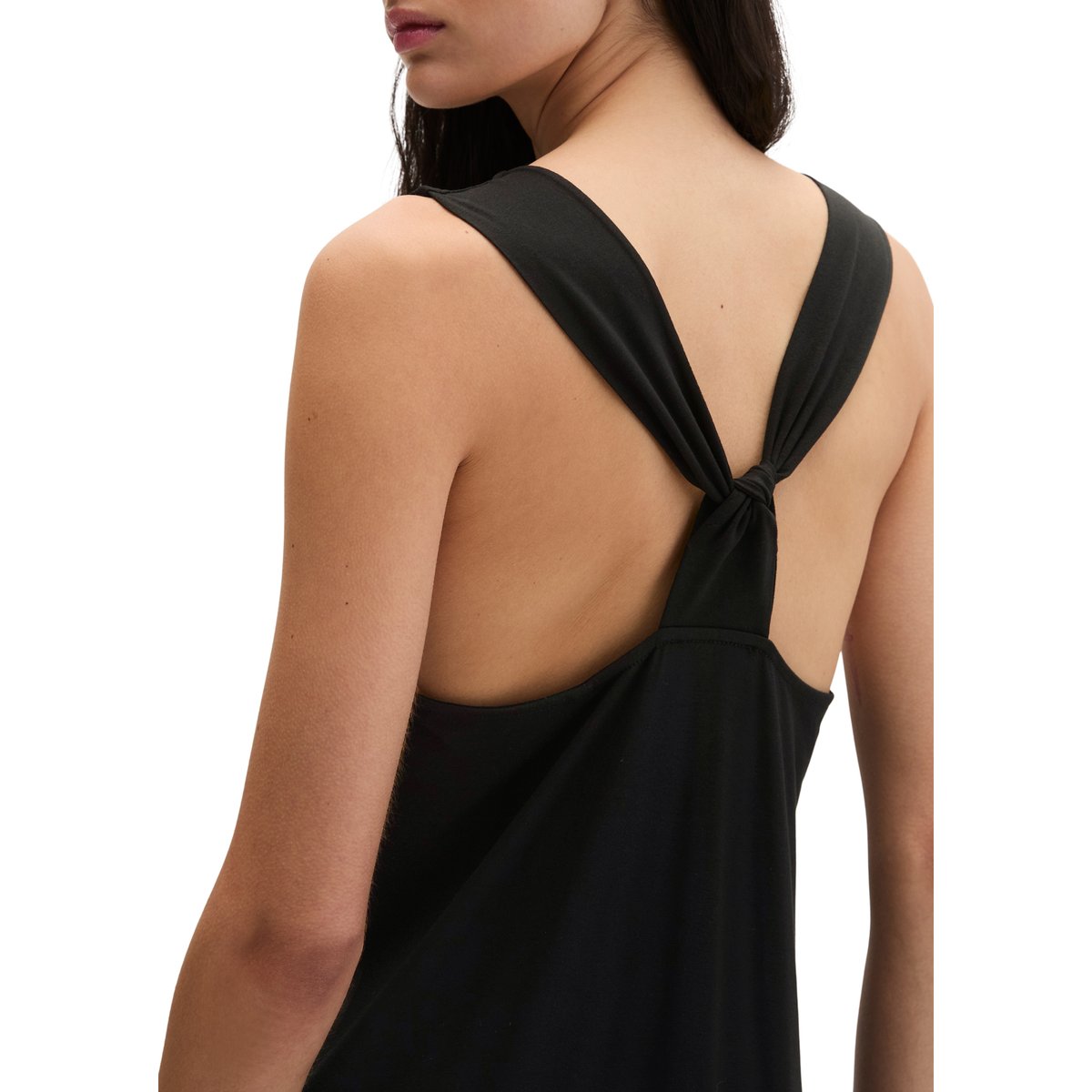 Robe en jersey shaped avec détail de nœuds en LENZING™ ECOVERO™ noir, MARC O'POLO