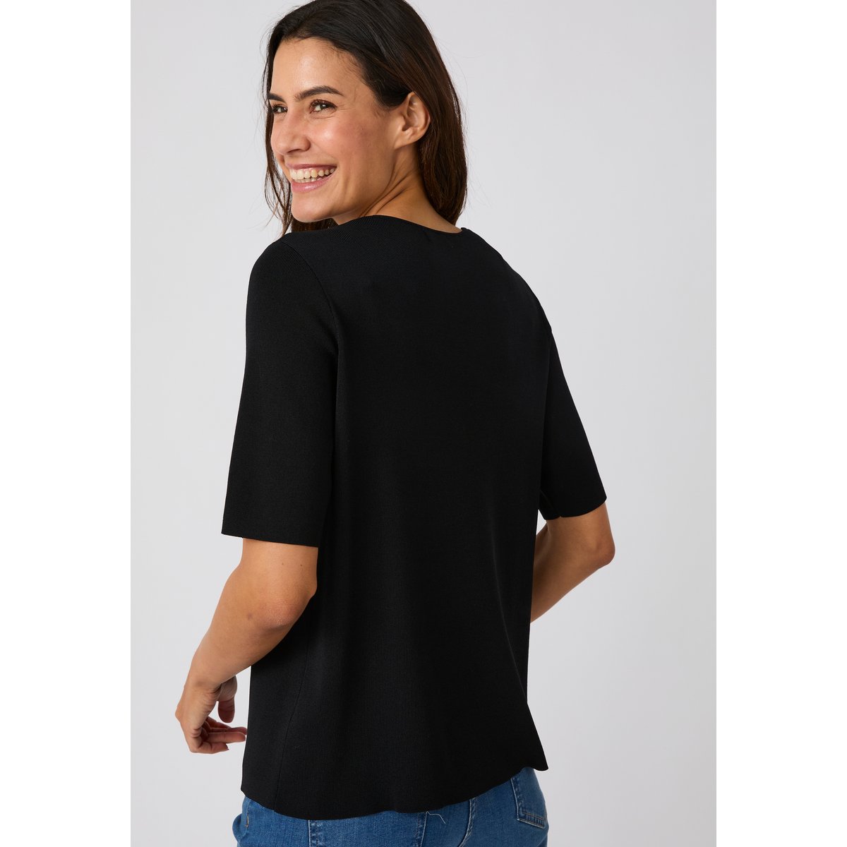Gilet maille élégant noir, DAMART