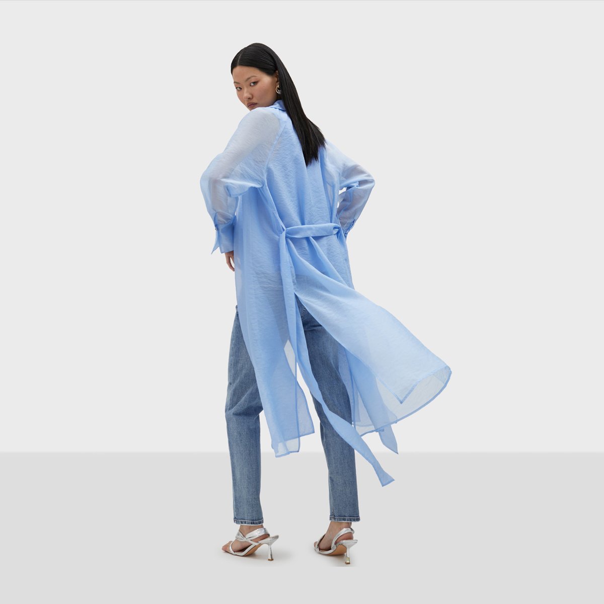 Trench-coat léger transparent ciel, LOLA CASADEMUNT