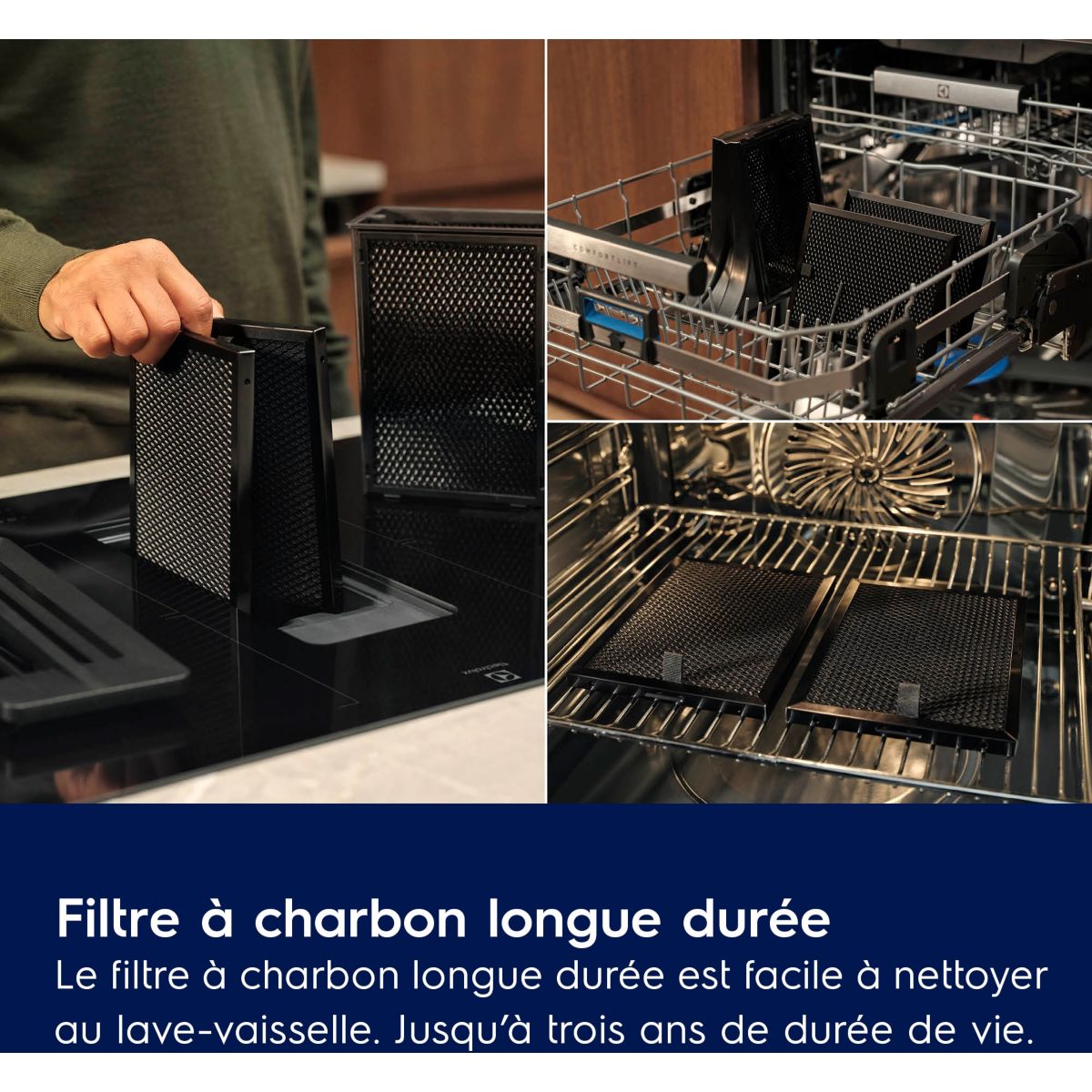 Plaque induction aspirante KCC8344 - Hotte intégrée 80cm couleur unique, ELECTROLUX