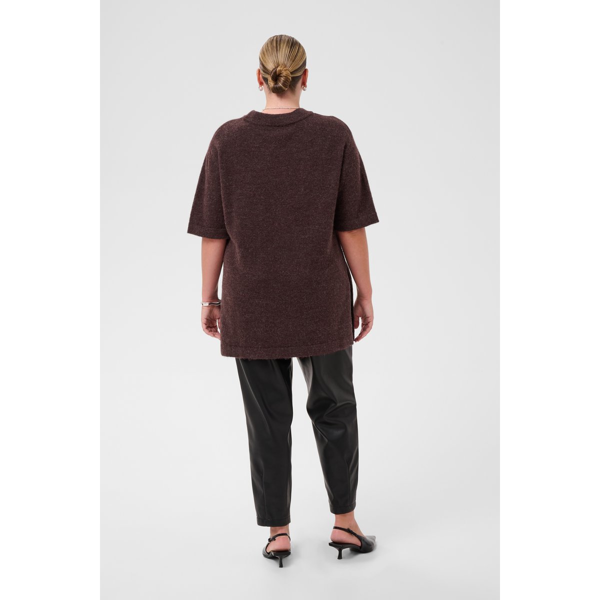 Pullover tricoté marron fudge melange, KAFFE CURVE