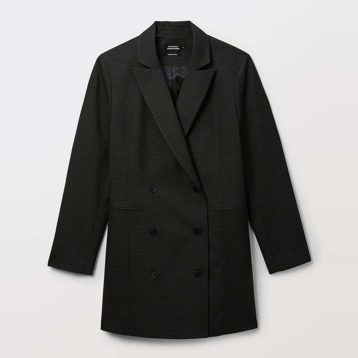 Robe tailleur unie noir, MONOPRIX