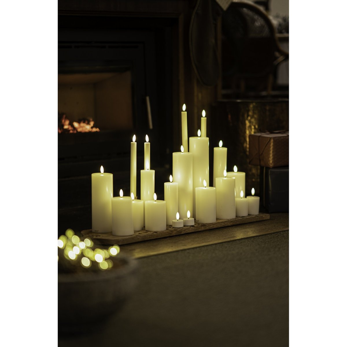 Set de 2 Bougies LED Sille 5 x 6cm à Piles blanche, SIRIUS