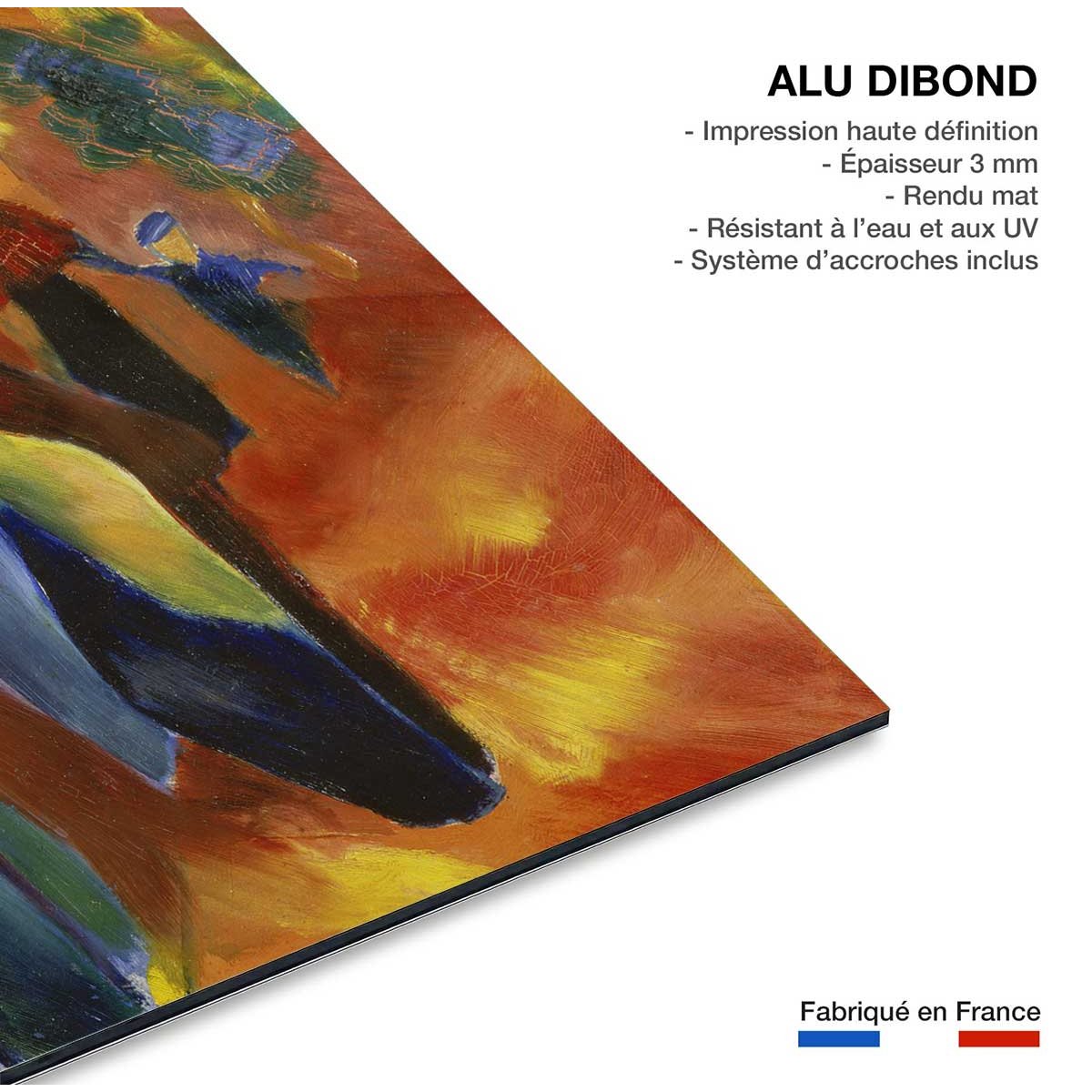 Tableau célèbre August Macke Sunny Path tableau alu dibond, HEXOA