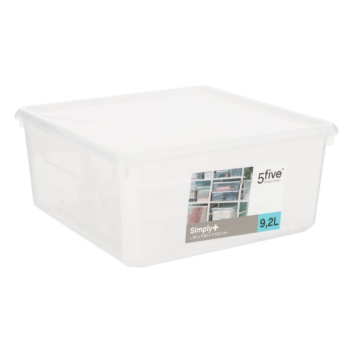 Boîte de rangement transparent 9,2L SIMPLY+ transparent, 5FIVE SIMPLY SMART