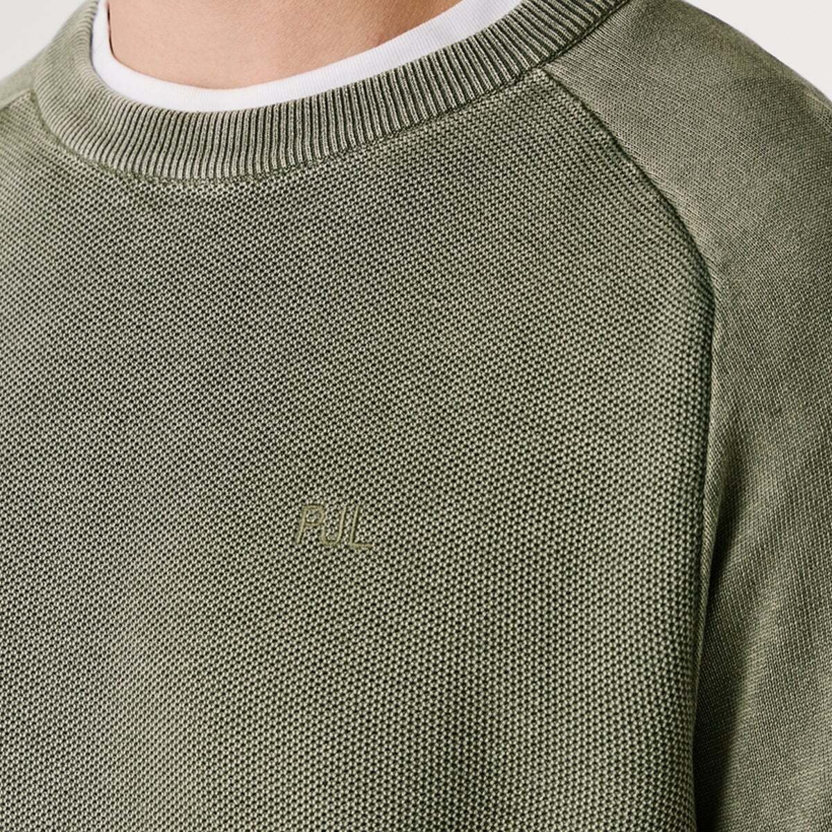 Pull Piqué À Col Rond vert olive, PEPE JEANS