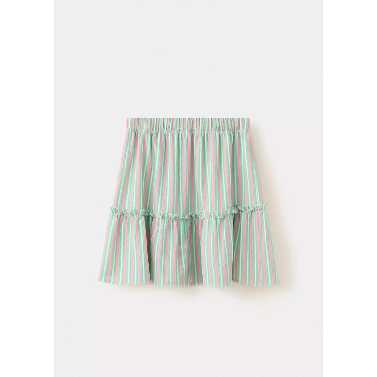 Jupe à rayures avec volants rose, MANGO KIDS