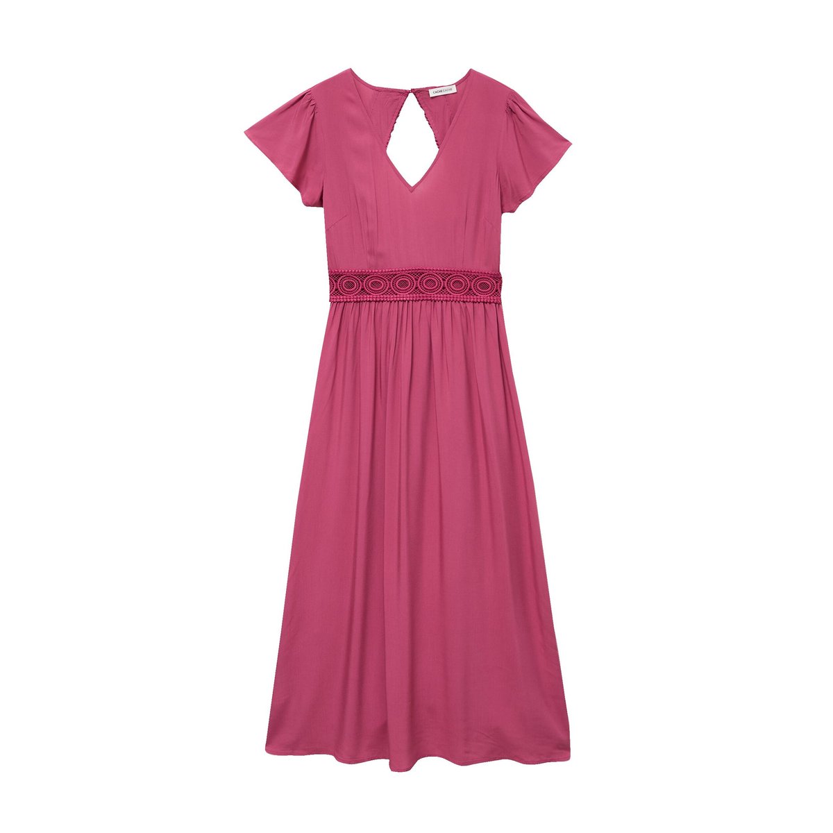 Robe longue évasée prune, CACHE CACHE