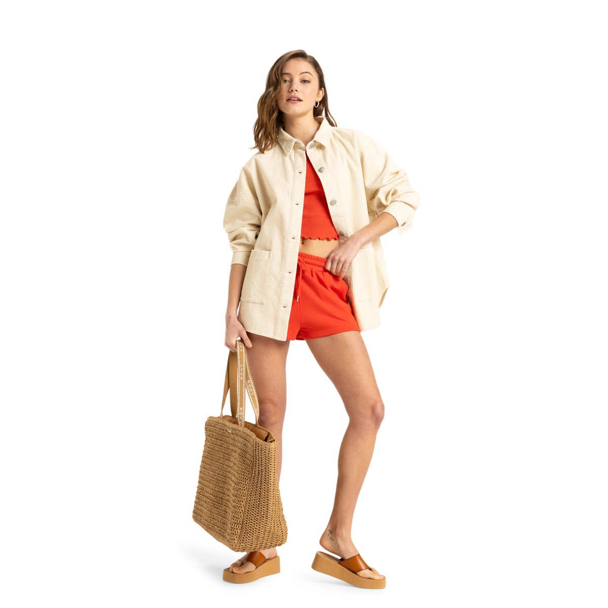 Surchemise manches longues KICK BACK. beige parchment, ROXY