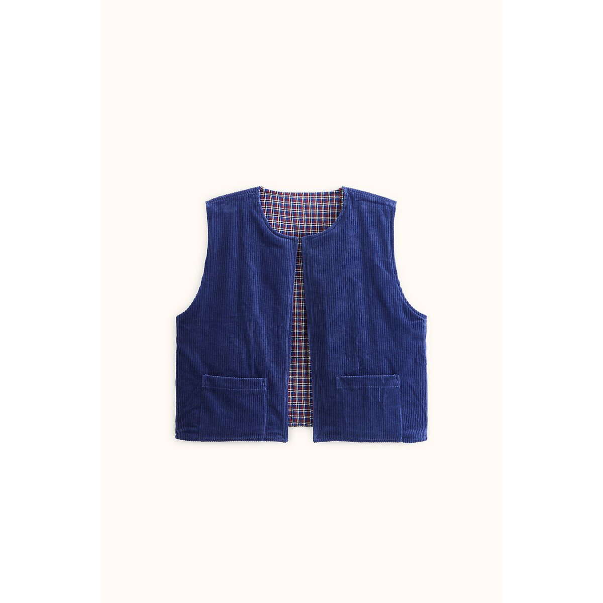 Gilet sans manches réversible, SAKARA bleu, APACHES COLLECTIONS