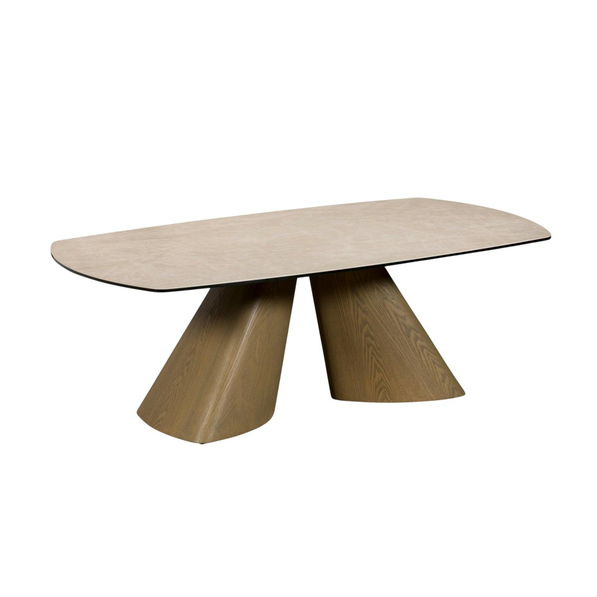 Table basse design en céramique CALA beige, PIER IMPORT