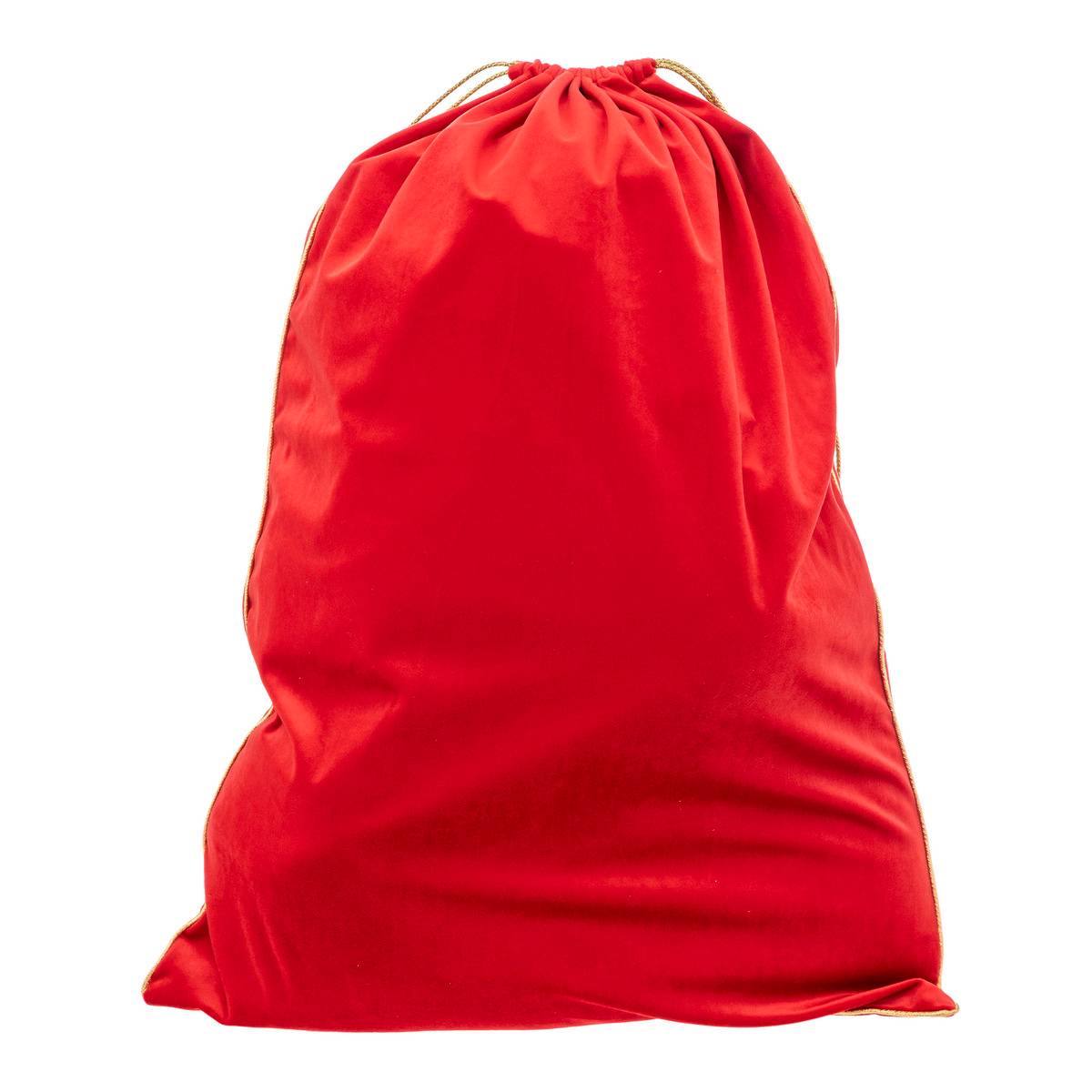 Hotte casse noisette 50x70cm en velours rouge, FEERIC LIGHTS & CHRISTMAS
