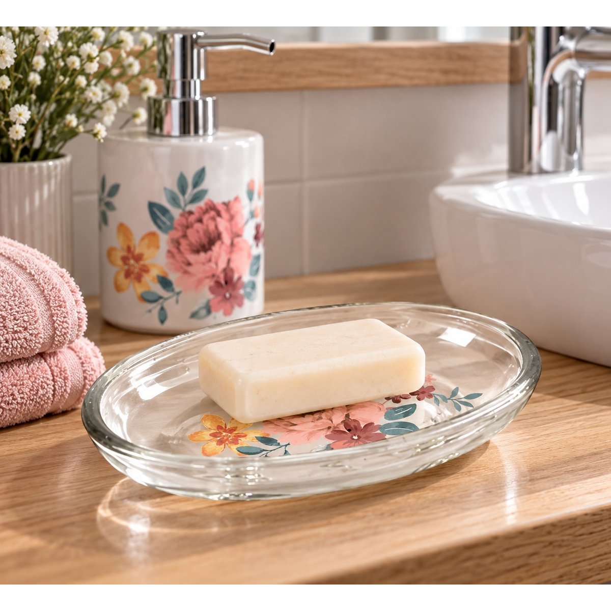 Porte savon en verre Jayana transparent, EDEN