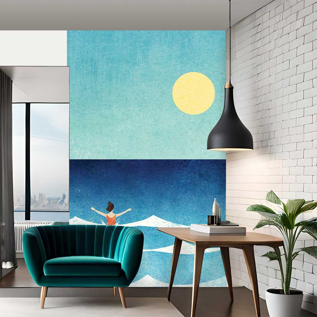 Papier peint baignade rafraichissante intissé, HEXOA