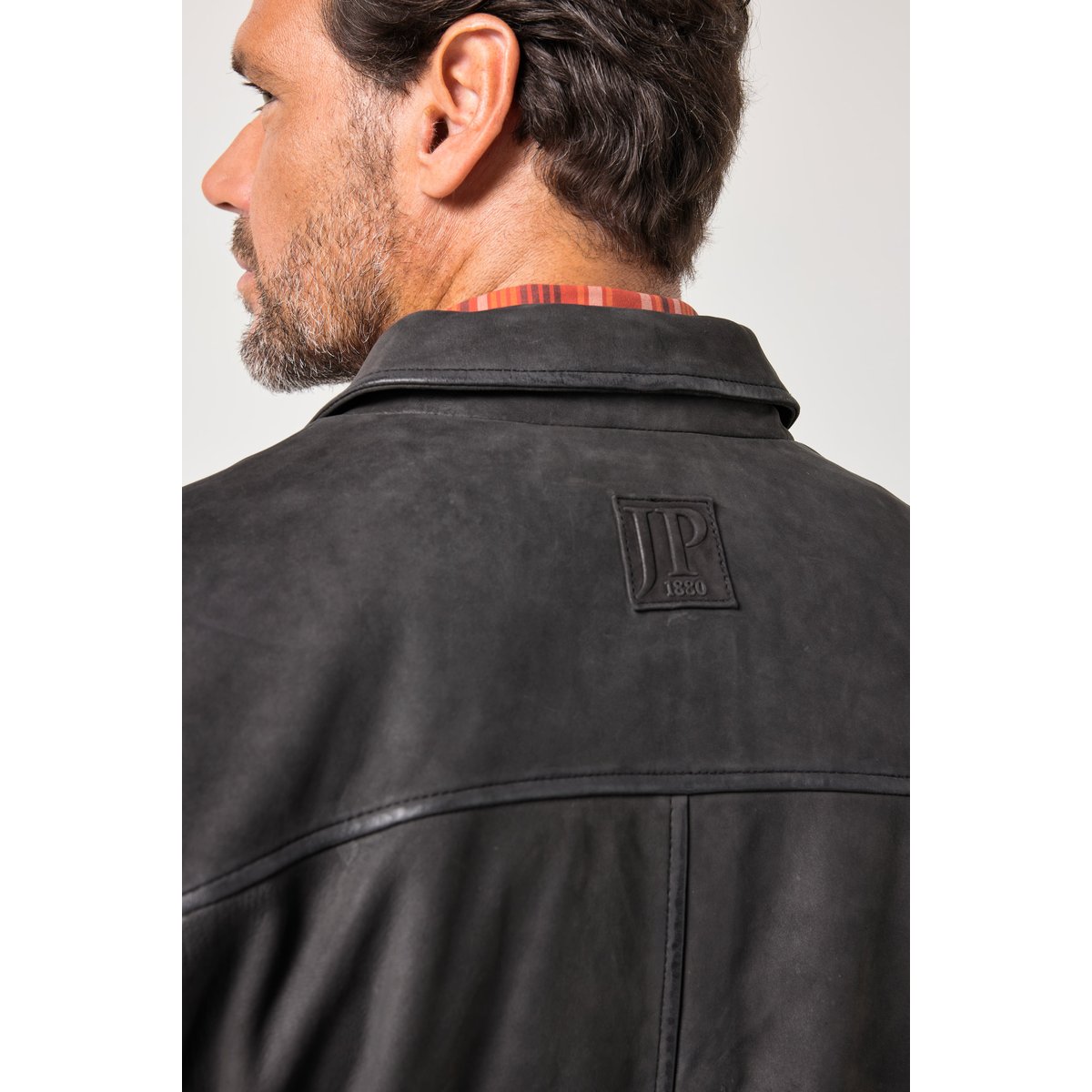 Veste en véritable en cuir d'agneau noir, JP1880