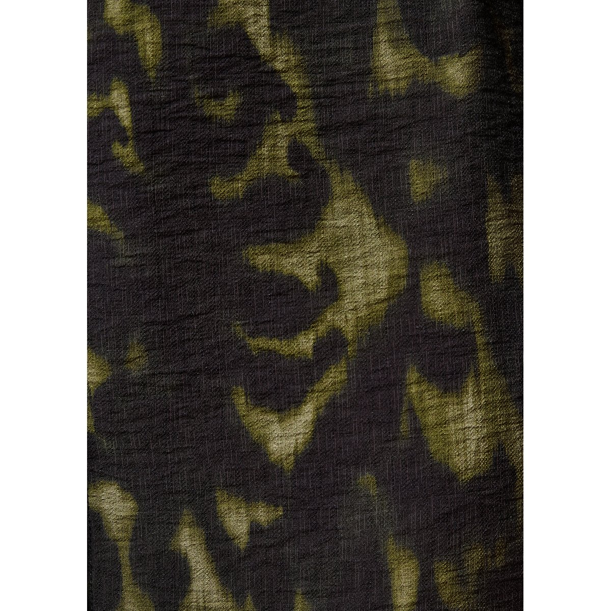 Robe courte boutonnée manches longues imprimée kaki, LA FEE MARABOUTEE