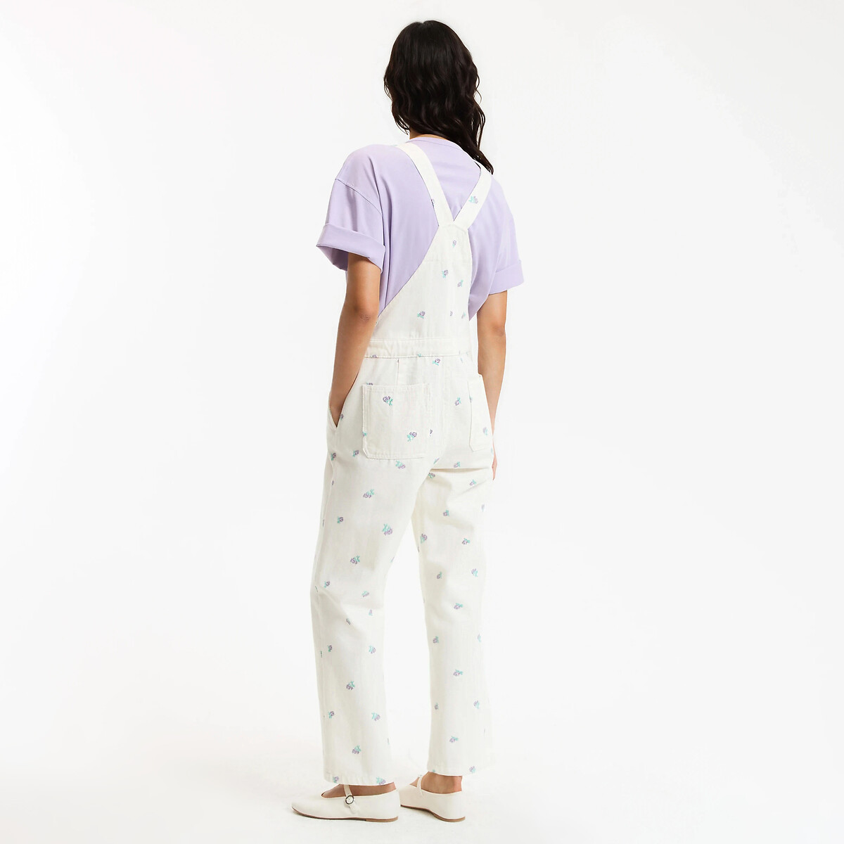 Salopette brodée fleurs, pur coton ivoire brodé, LA REDOUTE COLLECTIONS