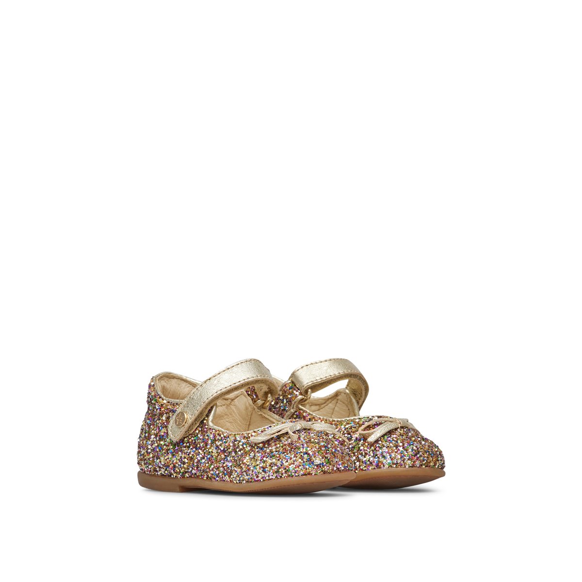 Ballerines en cuir et tissu pailleté BALLET multicolore-, NATURINO
