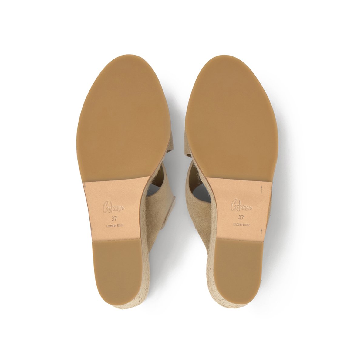 Sandales compensées en cuir à brides croisées BETINA EXTRA PLATFORM sable, CASTANER